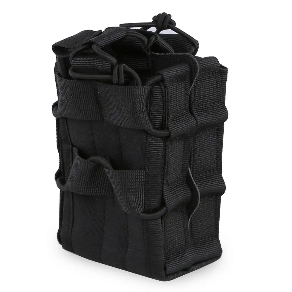 Molle система подсумок 1000D нейлон двойной слой сумки для хранения страйкбол тактический АК AR M4 AR15 винтовка пистолет Mag мешок - Цвет: Black