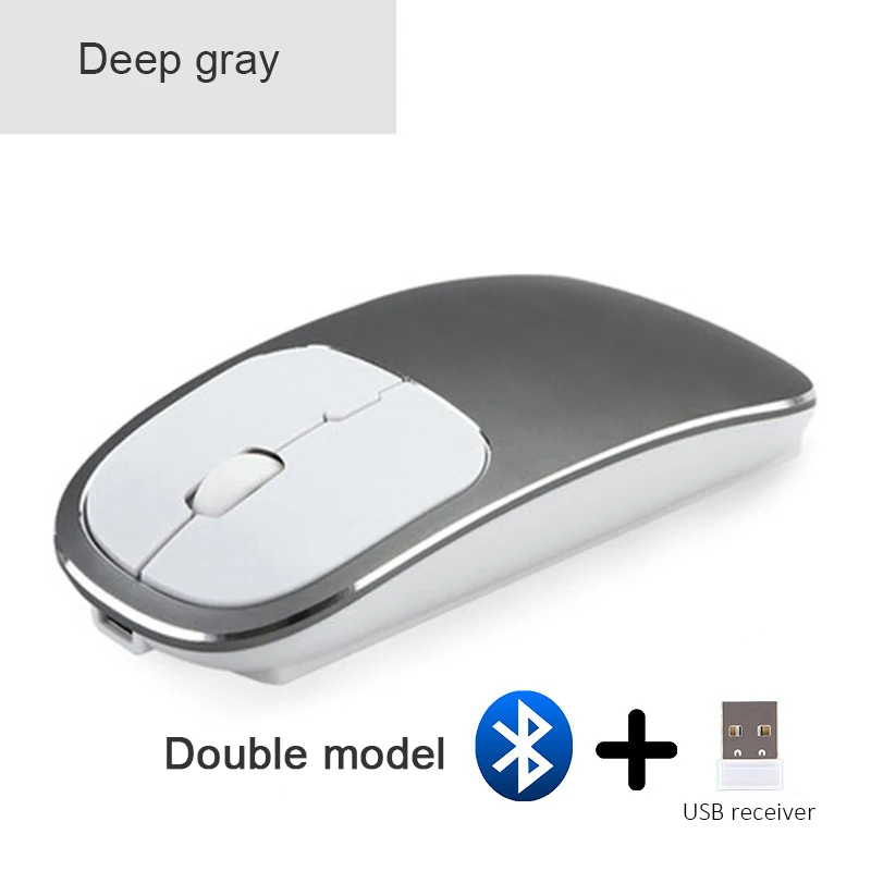 Металлический Bluetooth и 2 4G беспроводная мышь сплав ультра тонкий перезарядки