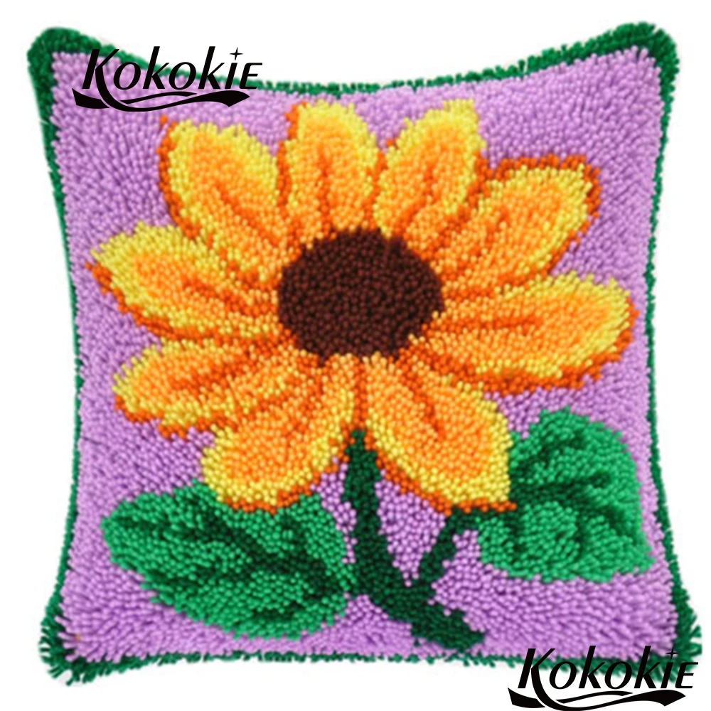 

Вышивка крестиком, цветочный ковер, креативный мультяшный коврик для вязания крючком, пряжа, вышитый набор для рукоделия, нити для вышивания, набор крючков