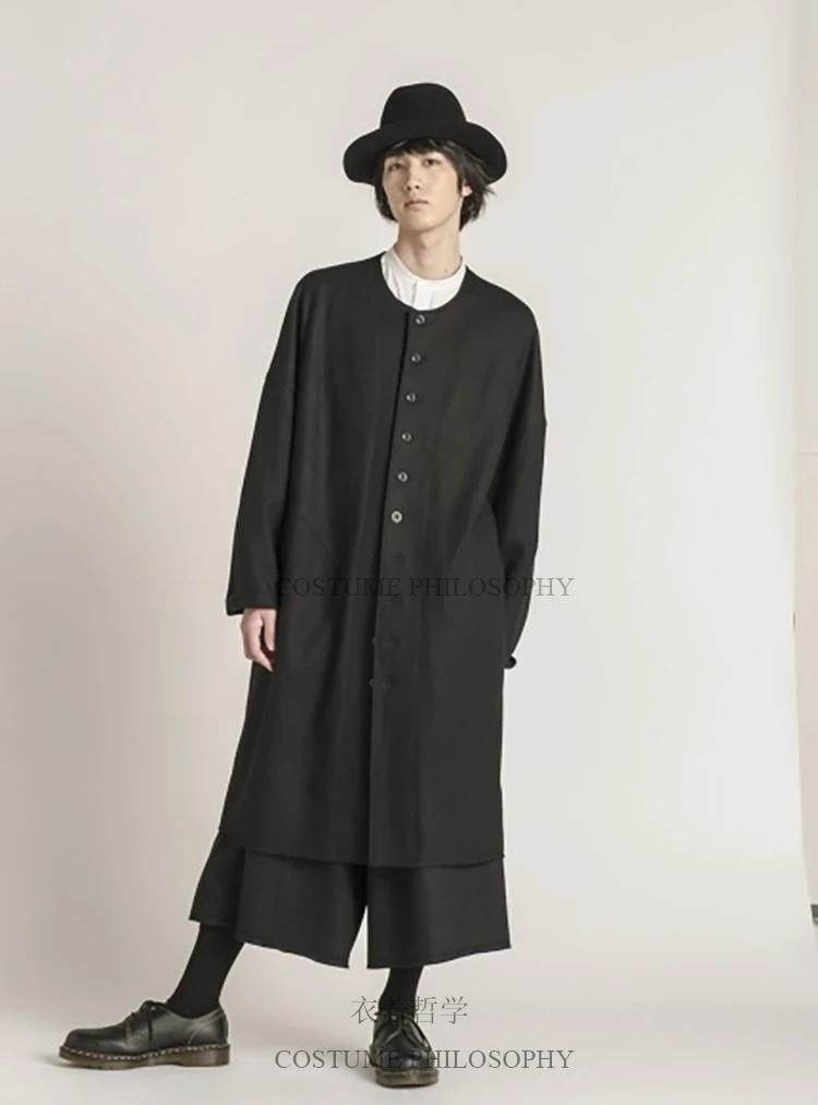 XS-5XL! Новинка мужская одежда модная модель подиума средняя и Длинная Круглая рубашка плюс размер сценический для певца костюмы