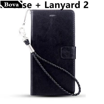 Black Lanyard 2 Держатель для карт, чехол для sony Xperia XZ1 5," XZ1 Compact 4,6", Чехол для телефона из искусственной кожи, ультратонкий кошелек, откидная крышка, чехлы для телефонов - Цвет: Black Lanyard 2