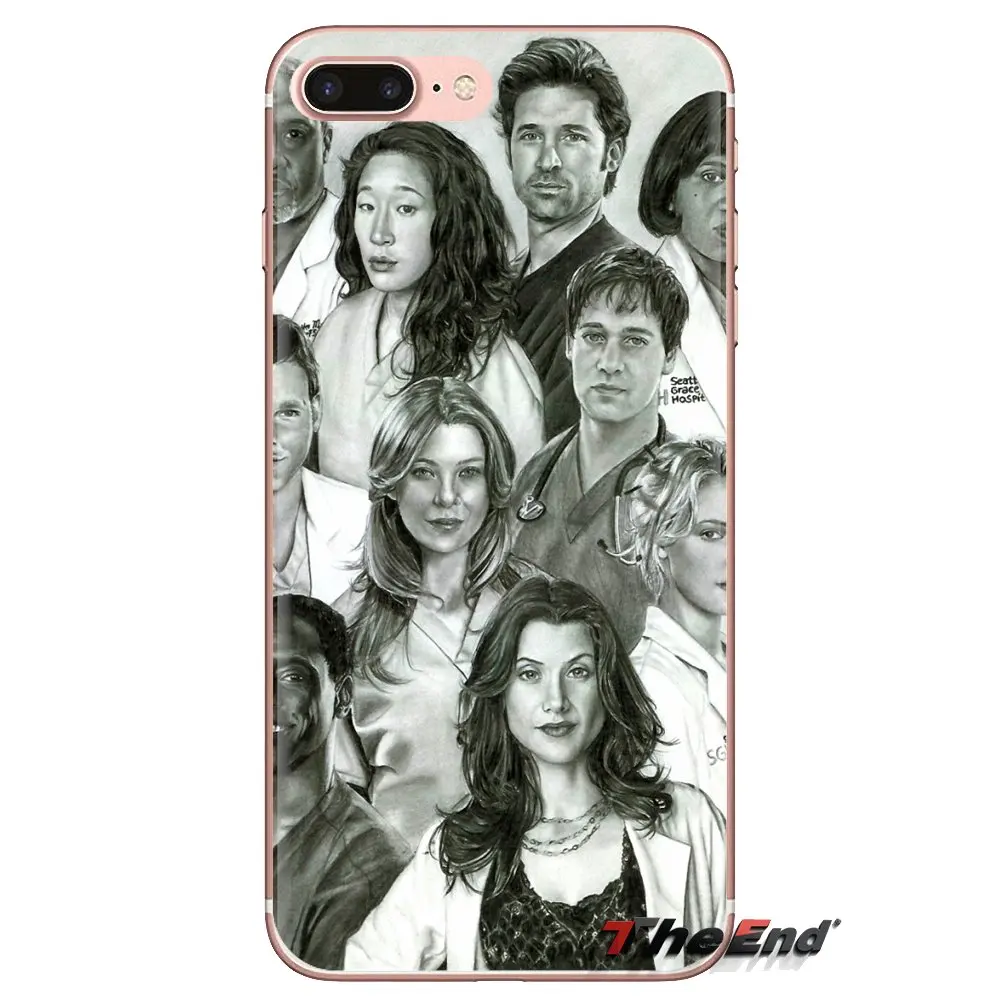 Soft Transparent Shell Cover For iPod Touch Apple iPhone 4 4S 5 5S SE 5C 6 6S 7 8 X XR XS Plus MAX Cartoon Greys Anatomy Collage |