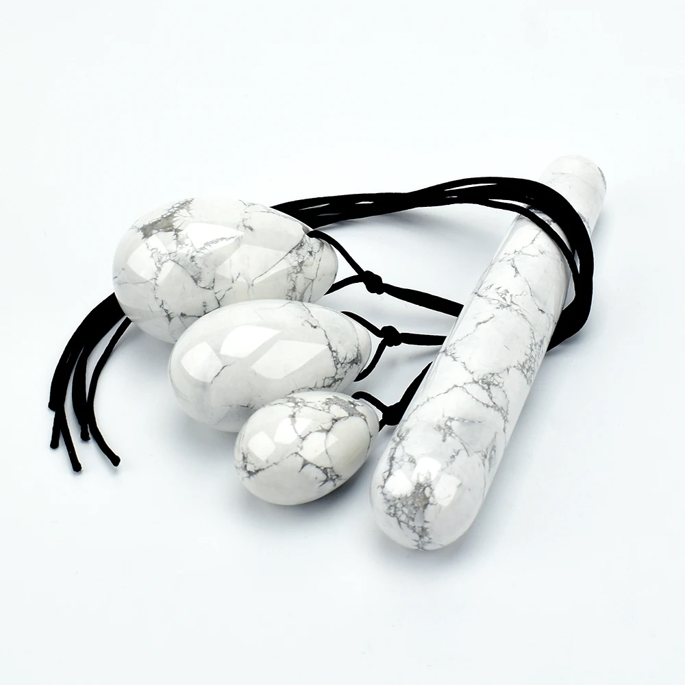 Просверленные яйца йони с набор Палочка из натурального хаулита для женщин