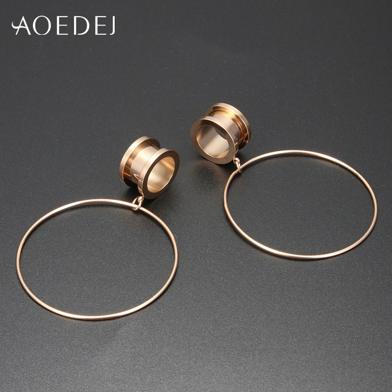 Шнек AOEDEJ 316l из хирургической стали туннели для ушей с большим круглым двойным
