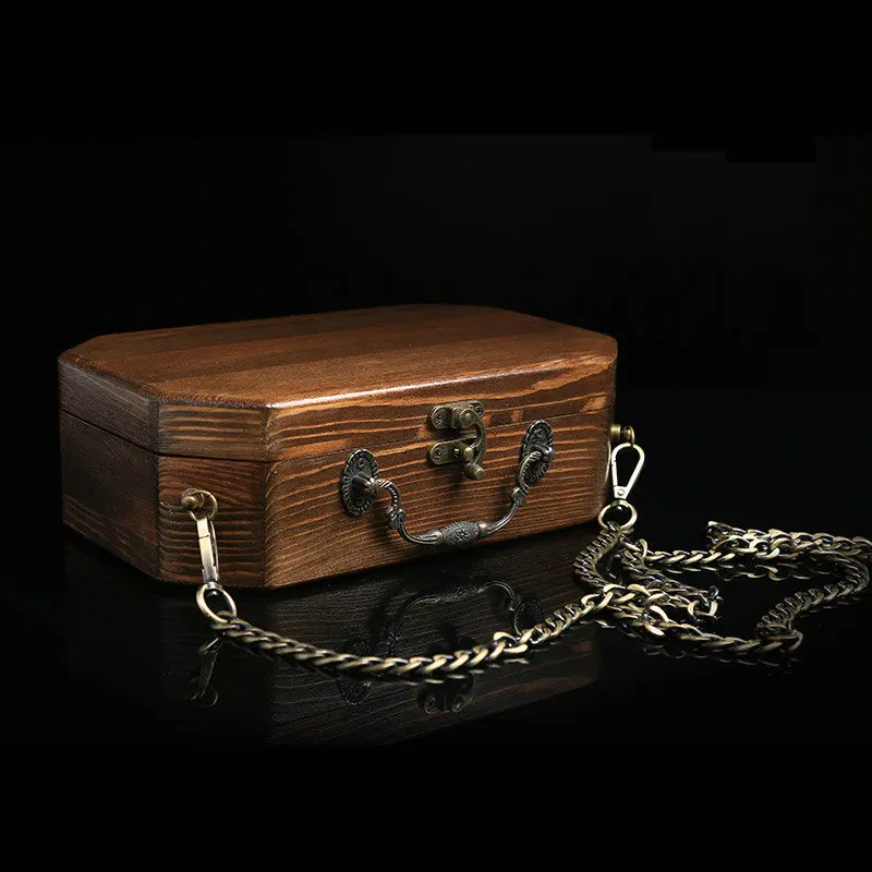 Женская сумка-клатч ручной работы оригинальная октагональная деревянная