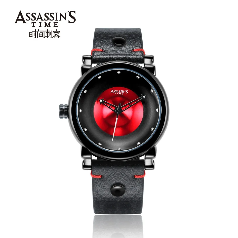 Кварцевые часы Assassin's Time Мужские Круглые 2018 Роскошные брендовые рокерские Часы