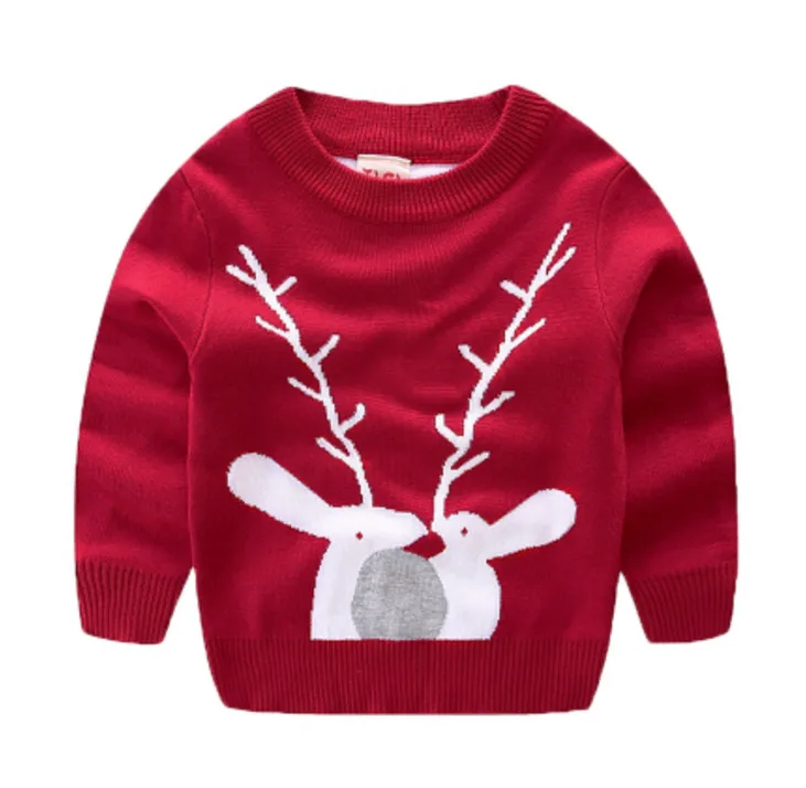 

Свитер для мальчиков и девочек, вязаные удлиненные рубашки с принтом оленя, осенне-зимние пуловеры унисекс, теплая верхняя одежда, свитеры н...