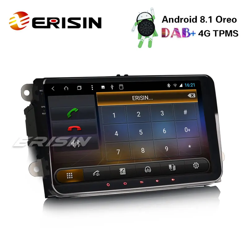Erisin ES8290V 9 &quotAndroid 8 1 DAB + 4G TPMS DVR автомобиля радио gps навигации для VW ГОЛЬФ сиденья