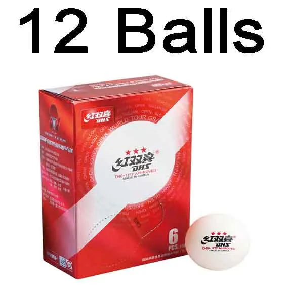 12 Balls DHS последняя Чемпионат мира по Тур 3 звезды мячи для настольного тенниса(D40+ специальная версия, 3 звезды, лоскутных ABS) Пластик шарики для пинг-понга - Цвет: 12 Balls
