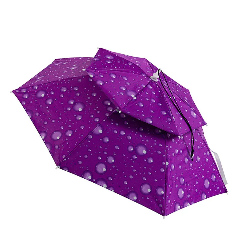 C Umbrella Шапка для рыбалки складной двухслойный зонт шапки водонепроницаемый зонтик Анти-УФ руки активного отдыха Защита от солнца дождя щиток от снега шляпа - Цвет: C Umbrella