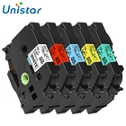 Unistar, 5 шт., совместимый с Brother P-touch Tape, 12 мм, набор детской фотомагнитной лампы, разные цвета ленты с лейблом