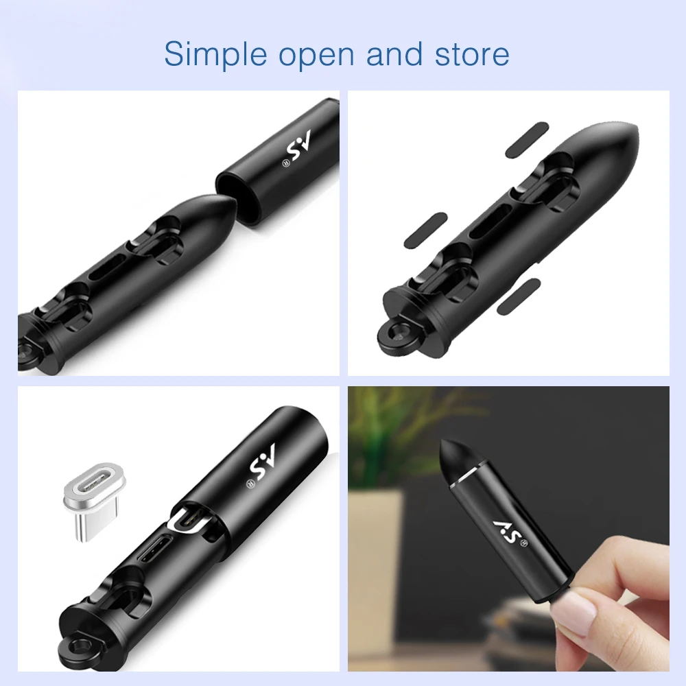 A.S Магнитный USB кабель для подключения к сети ящик хранения Тип C Micro 8 Pin адаптер