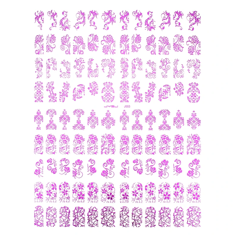 6 цветов 108 узоров 3D металлические штамповки переводные наклейки для дизайна