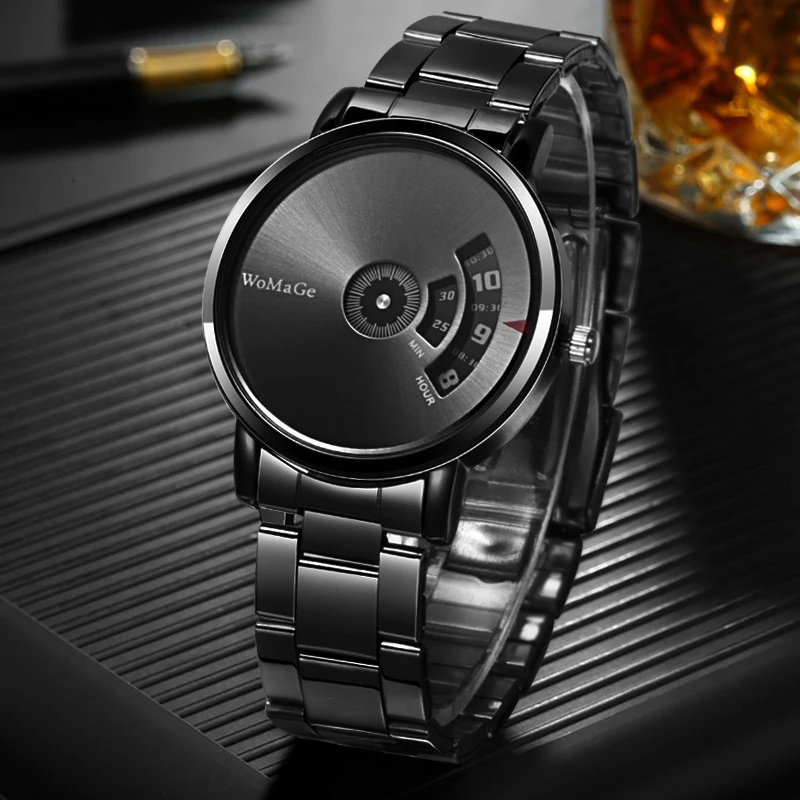 

Creative Men's Watches WoMaGe Special Design Fashion Wristwatch Stainless Steel Male Watch Quartz Masculino Relogio Clock saati