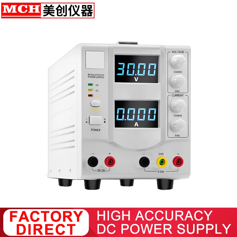 

High Accuracy Linear DC Power Supply 30V2A3A5A Adjustable 5V2A Fixed Output DC Regulated Bench Power Supply 302DB 303DB 305DB
