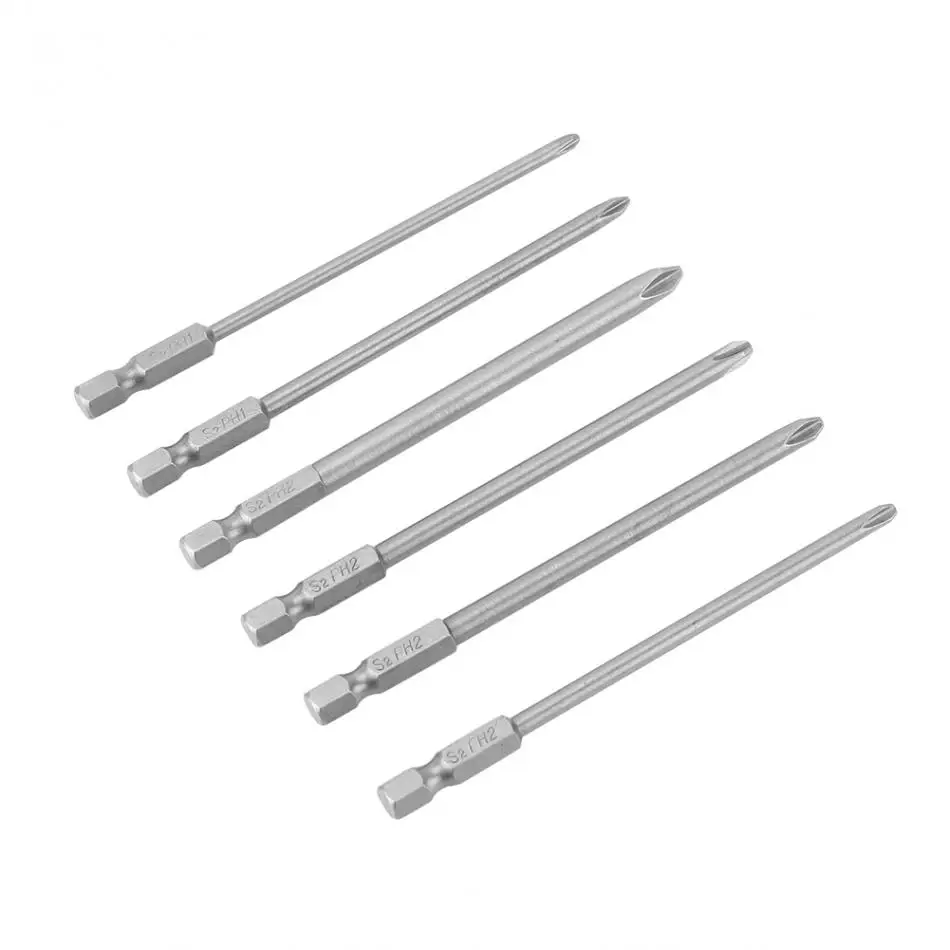 10 шт. Магнитный Нескользящие электрическая отвертка Philips Bits комплект PH1 Ph2 100 мм