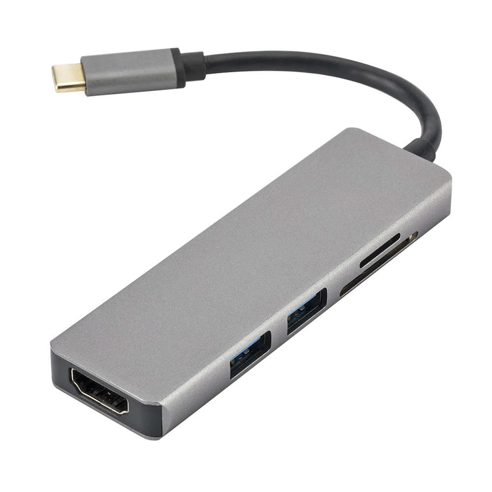Новый универсальный Тип-C до 2 Порты и разъёмы USB3.0 концентратора + HDTV SD/TF Card Reader Combo