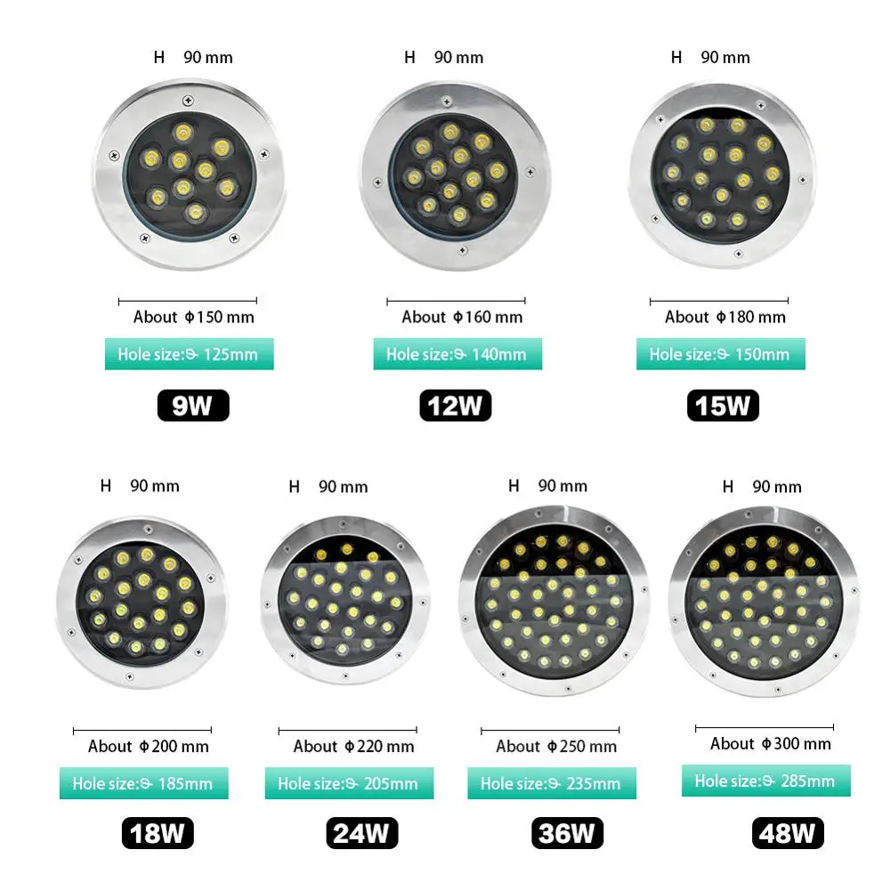 Светодиодный подземный светильник RGB декоративная уличная водонепроницаемая