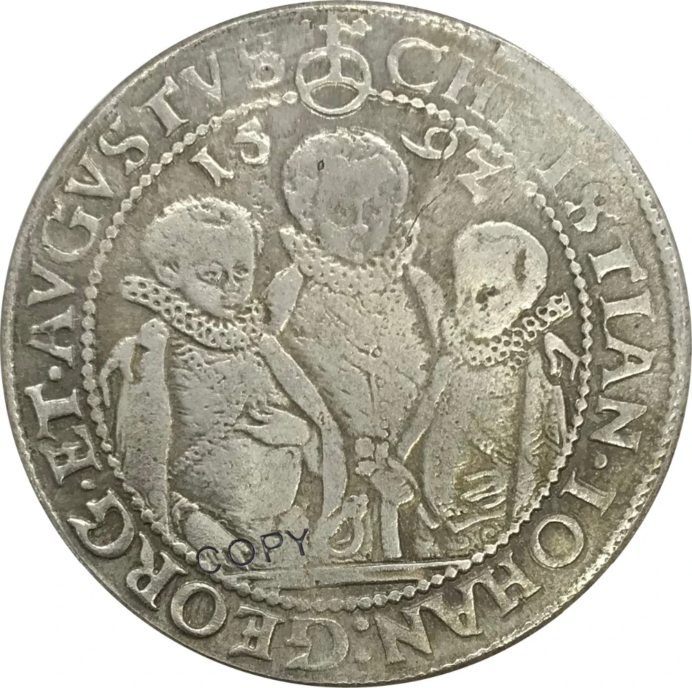 

1592 Германия 1 Thaler коллекционные вещи Мельхиор Посеребренная копия монеты