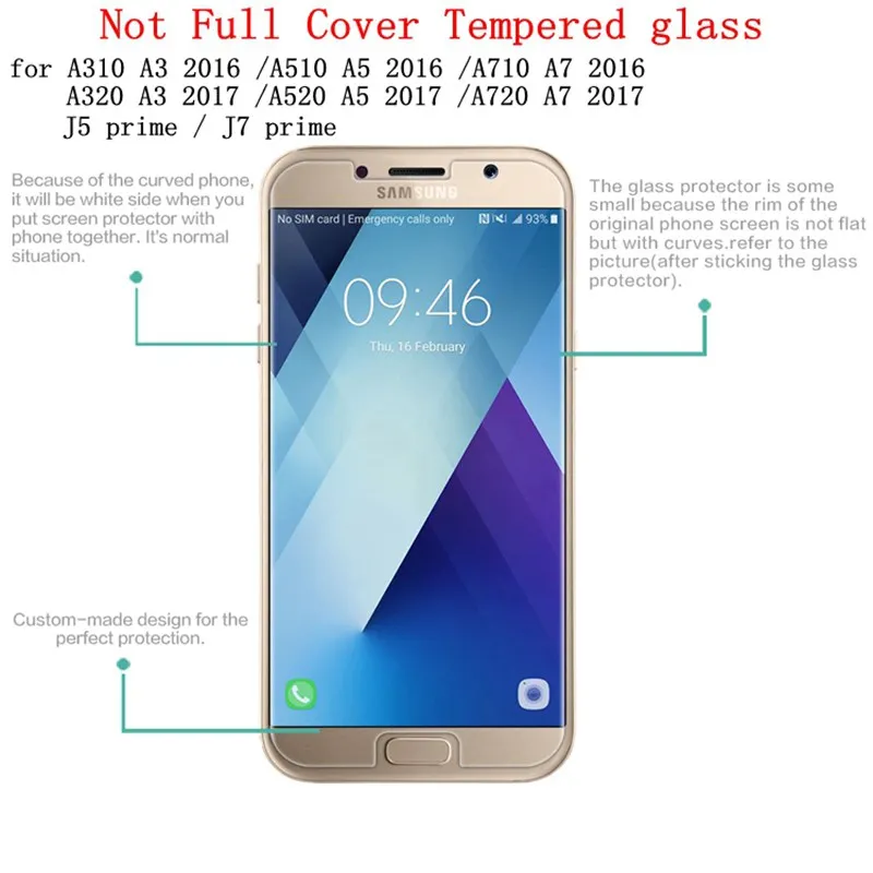 HD Tempered Glass Screen Protector Case For Samsung Galaxy S7 S6 S5 S4 S3 mini Note 5 4 3 A3 A5 A7 phone Cover protective Film |