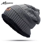 Шапка мужская зимняя, осенне-зимняя, вязаная, черная, плотная, теплая