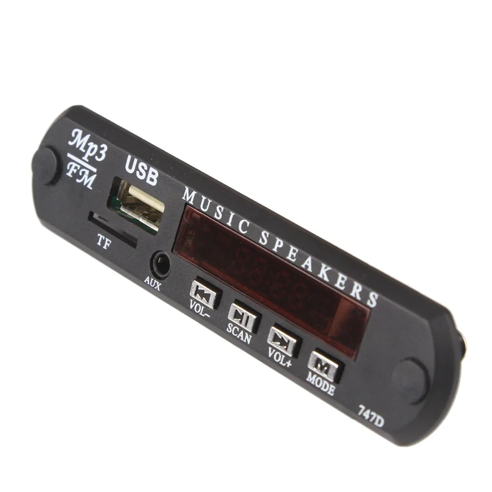 12 В микро музыкальный динамик USB источник питания TF Радио MP3 декодер доска аудио модуль для автомобиля Радио пульт дистанционного управления черный цвет