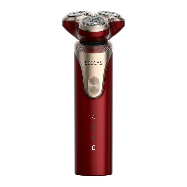 Red MI Mijia SOOCAS S3 электрическая бритва 3 режущие головки для сухого влажного бритья Беспроводная USB перезаряжаемая Водонепроницаемая Мужская моющаяся бритва - Цвет: Red