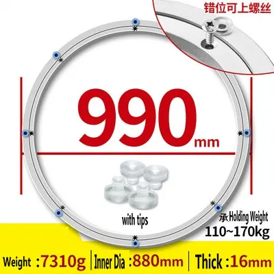 40INCH 99CM OD HQ MM01 Двухслойный дизайн Malmatch сверхмощный приглушенный алюминиевый сплав Lazy Susan Круглый Поворотный Стол подшипник для обеденного стола - Цвет: 40INCH 99CM OD
