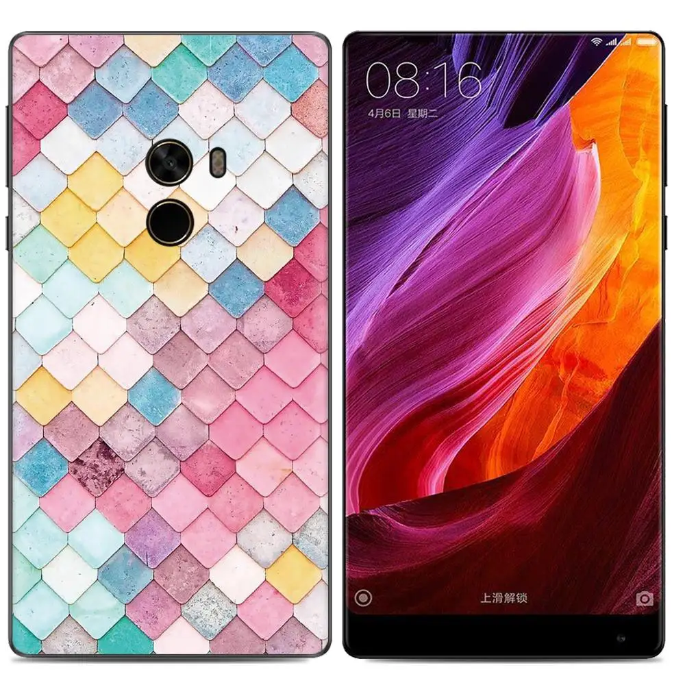Soft Phone Case For Xiaomi Mix 2 5.99-inch Stylish Design Colorful Painted TPU Silicone Back Cover |