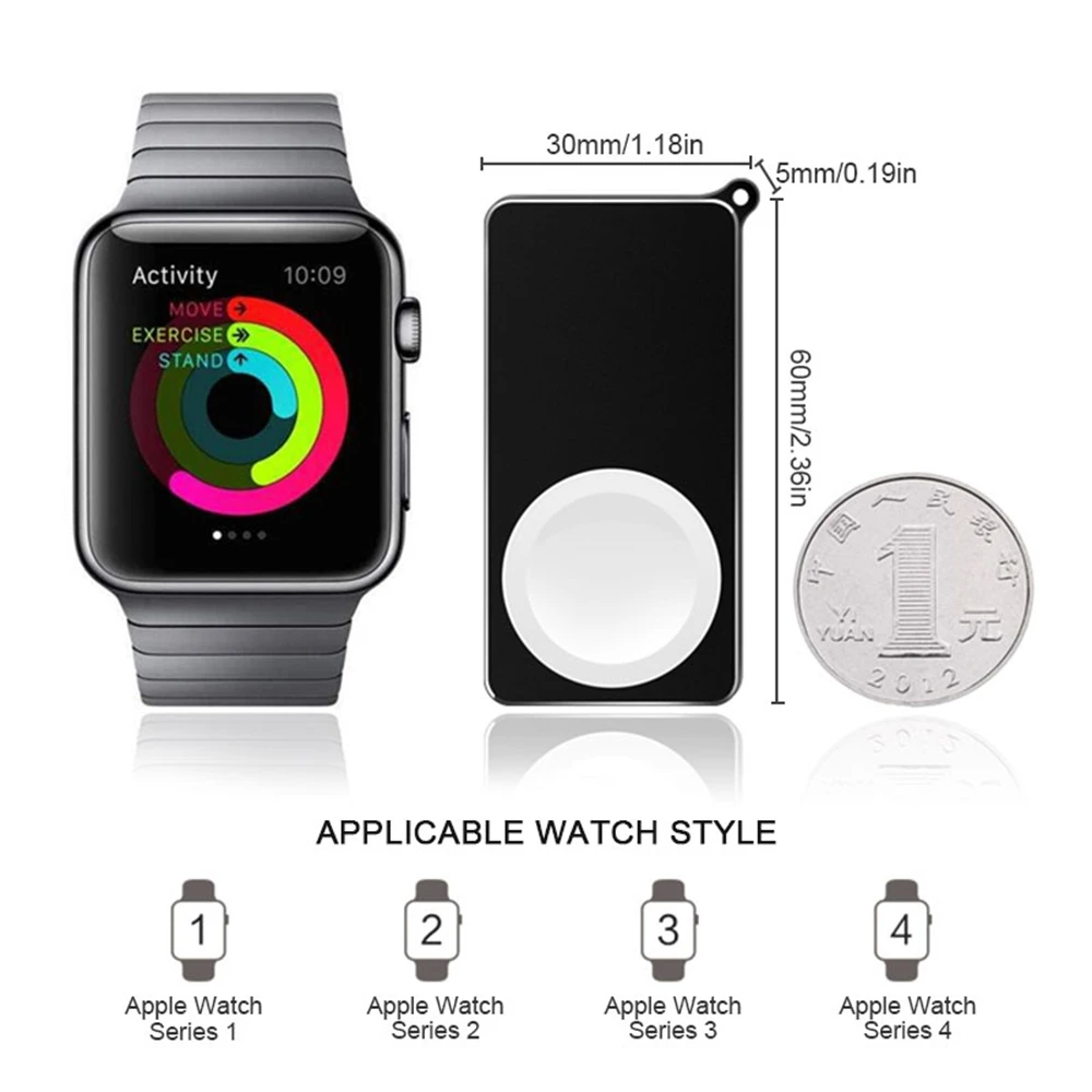 Portable Magnetic Wireless Charger for Apple Watch Series 4 3 2 1 aluminum alloy Mobile QI wireless For iWatch | Электроника
