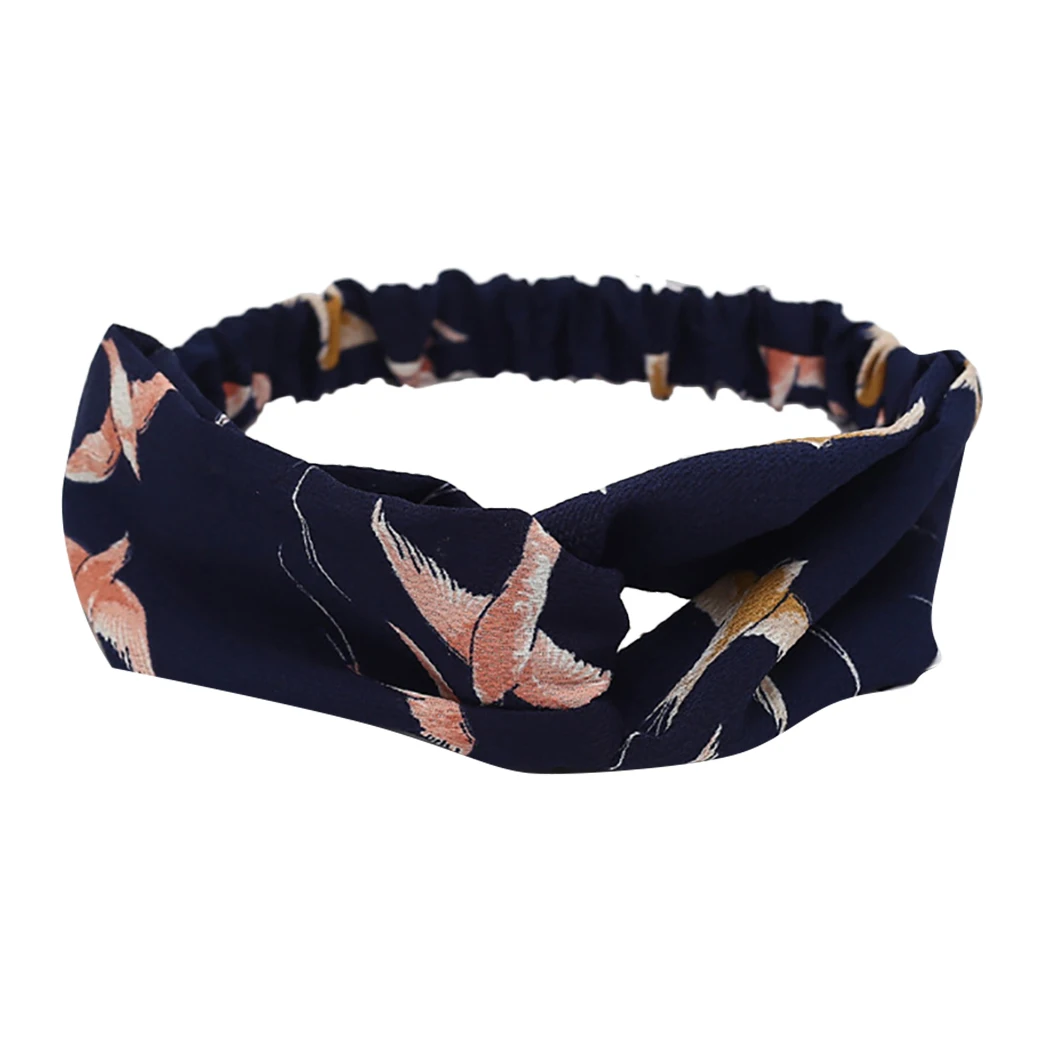 

2019 New Summer 12pcs Women Flora Printed Headband Rope Elastic Hair Bands Hair Gum Clip Women Female Turban Hair Accessories