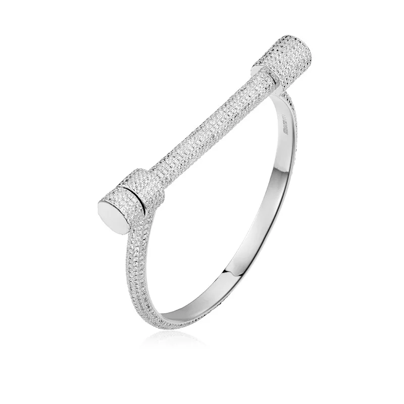 Золотой цвет для мужчин хип хоп iced out bling на запьястье высокое качество проложить установка кубического циркония мужские браслеты ювелирные изделия Хип-хоп роскошные подарки - Окраска металла: Посеребренный
