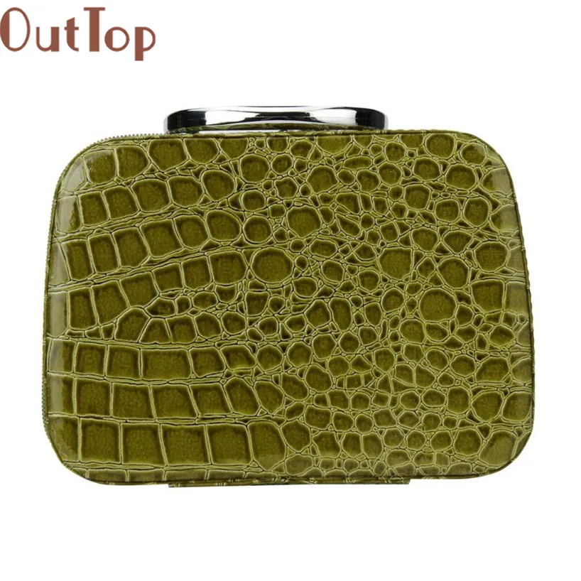 OutTop Косметика сумка Стильная косметичка Чехол Шкатулка для украшений из кожи, косметичка для путешествий, органайзер дл Портативный 17dec26 - Цвет: B