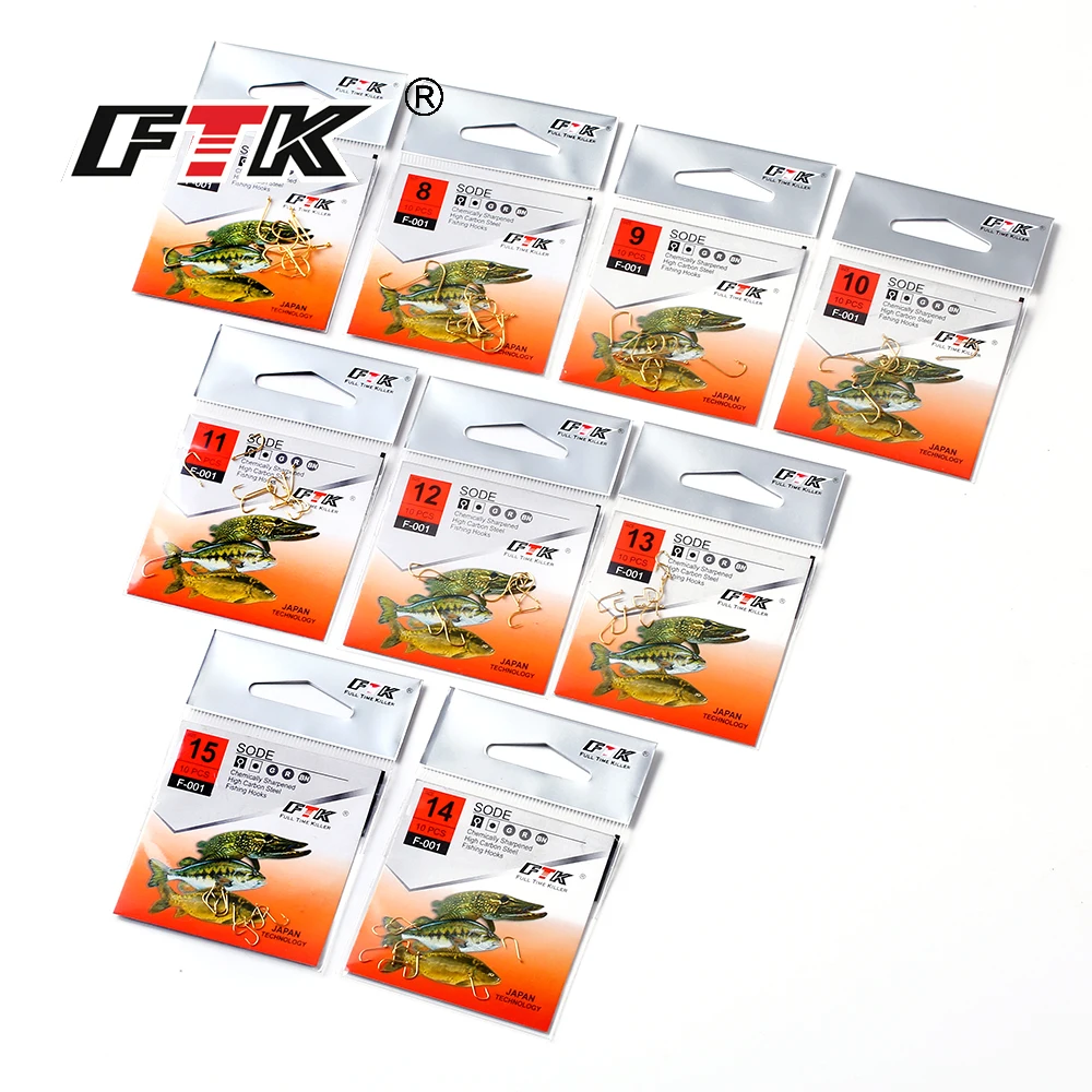FTK колючий рыболовный крючок 10 шт./лот Размер 7#-Размер 15# рыболовные крючки из Японии джиг Карп Фидер Anzol рыболовный крючок Рыболовные снасти SODE