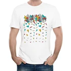Модная креативная футболка с рисунком летающих бумажных самолетов, Мужская Оригинальная футболка с необычным принтом, летние хипстерские крутые мужские топы, футболка
