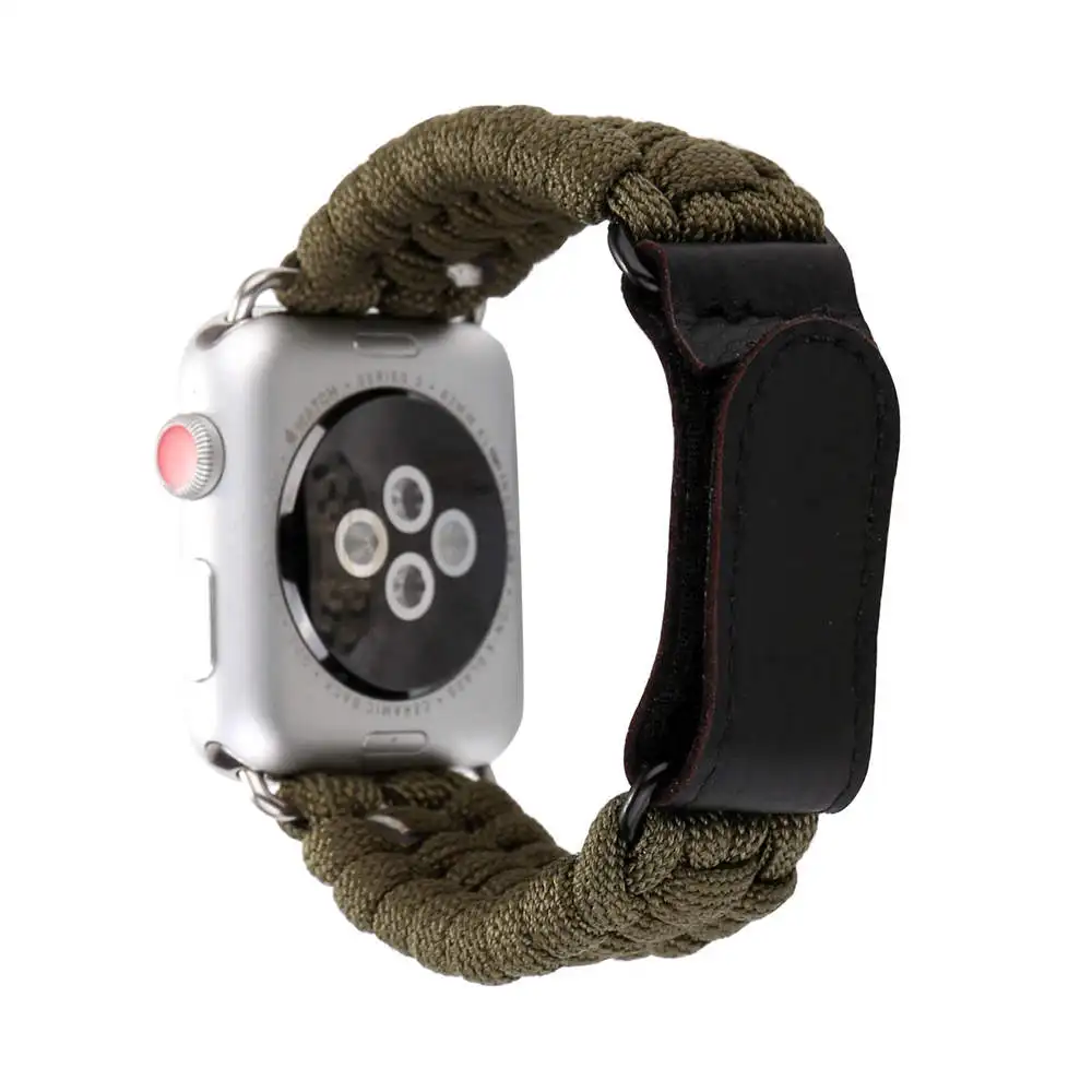 Тканый ремешок для часов Apple Watch 38 мм 42 мм 40 мм 44 мм нейлоновая веревка браслет для выживания ремешок для часов Apple Watch Series 5 4 3 2 1 ремешок
