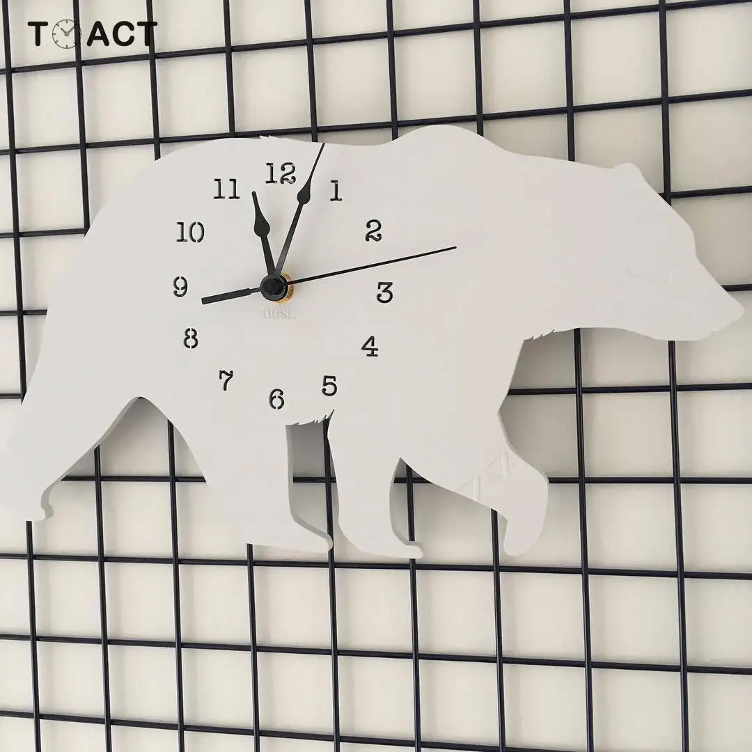 Северные часы Полярный медведь мультфильм бесшумные настенные украшение для