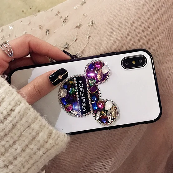 Роскошный мягкий бриллиантовый чехол с Микки для Iphone X XS MAX XR 8 Plus 7 модный