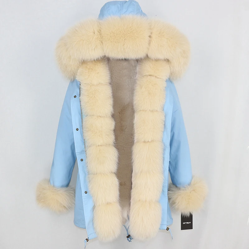 OFTBUY, пальто с натуральным мехом, зимняя куртка, женские длинные парки, натуральный Лисий мех, Отделка капюшона, толстая теплая верхняя одежда, уличная одежда, съемная