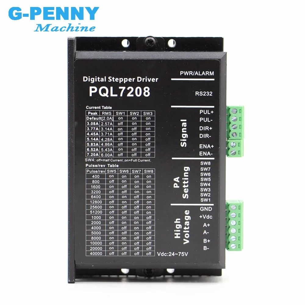Новое поступление! Шаговый двигатель драйвер PQL7208 0-7.2A 24~ 75vDC вместо MA860H для Nema23 Nema34 шаговый двигатель привод ЧПУ машина