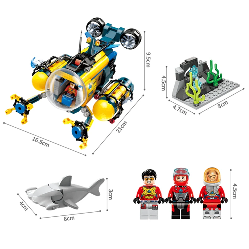 Enlamten Deep Sea Adventure City Vortex ascending car скутер подводная лодка строительные блоки набор комплектов Детская Игрушка совместима