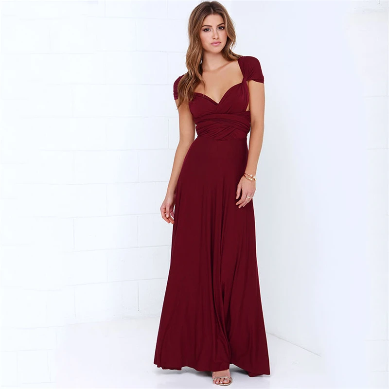 Женское многослойное платье трансформер Макси Boho длинное Бандажное летнее для