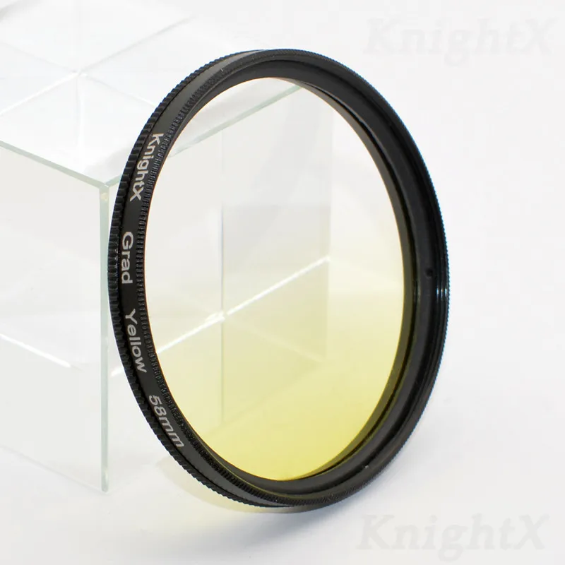 Grad Yellow KnightX 24 цветной фильтр nd uv для nikon canon sony a6000 аксессуары eos Объектив фото dlsr d3200 a6500 49 52 55 58 62 67 72 77 мм - Цвет: Grad Yellow