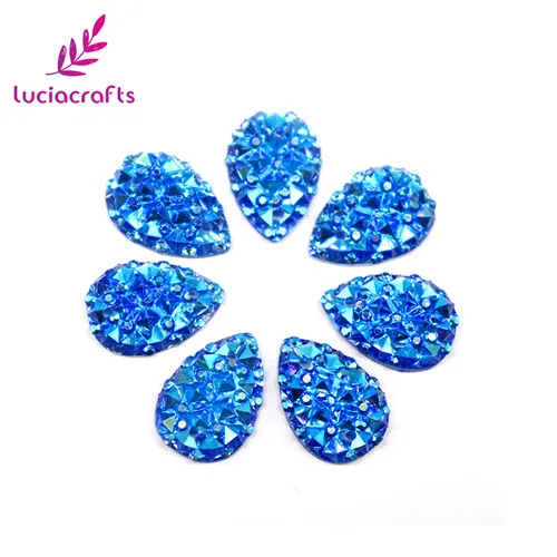 Lucia crafts 48 шт./партия 10*14 мм AB полимерные Стразы с плоским основанием стразы капли воды пришить камни Швейные кристаллы для самостоятельного изготовления D1208 - Цвет: Blue