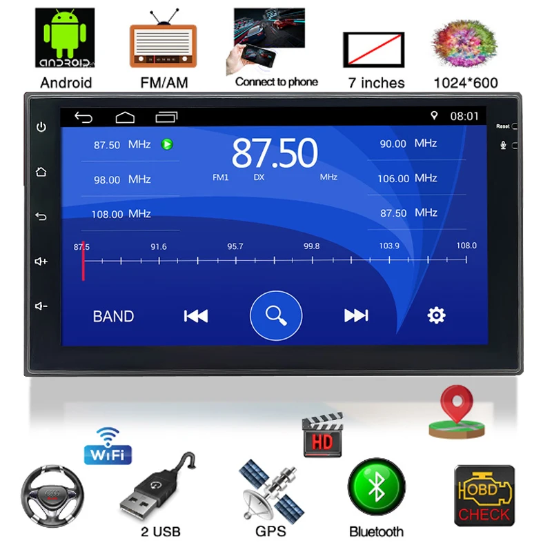 Android 8,1 Универсальное автомобильное радио " 2 din автомобильное радио gps android 2din автомобильный мультимедийный плеер gps навигация wifi Bluetooth MP5