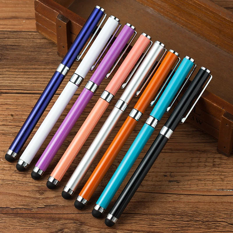

500 pcs/lot 2in1 Ballpoint pens With Touch Stylus pen Office & School Supplies metal Pens Pencils & Writing Supplies PB2070