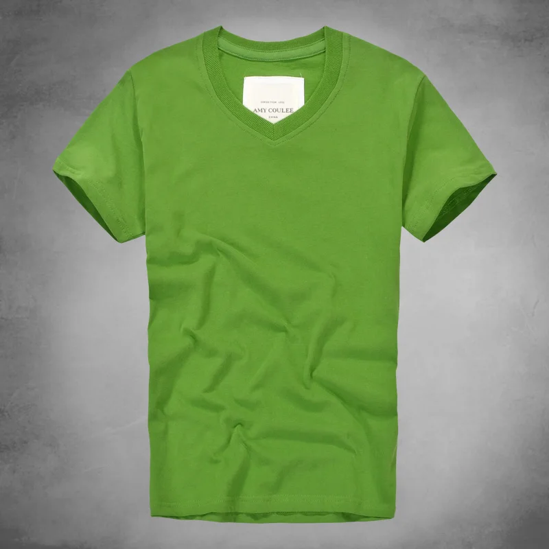 Новое поступление джемпер с v образным вырезом Однотонная футболка короткими