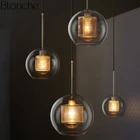 Nordic Modern подвесные светильники Лофт светодиодный стеклянный шар подвесной светильник столовая промышленный Декор Кухонные светильники подвесной светильник