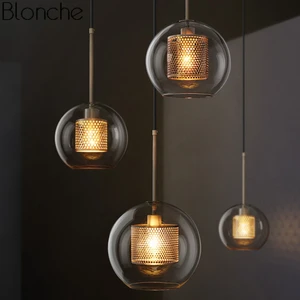Nordic Modern подвесные светильники Лофт светодиодный стеклянный шар подвесной светильник столовая промышленный Декор Кухонные светильники подвесной светильник