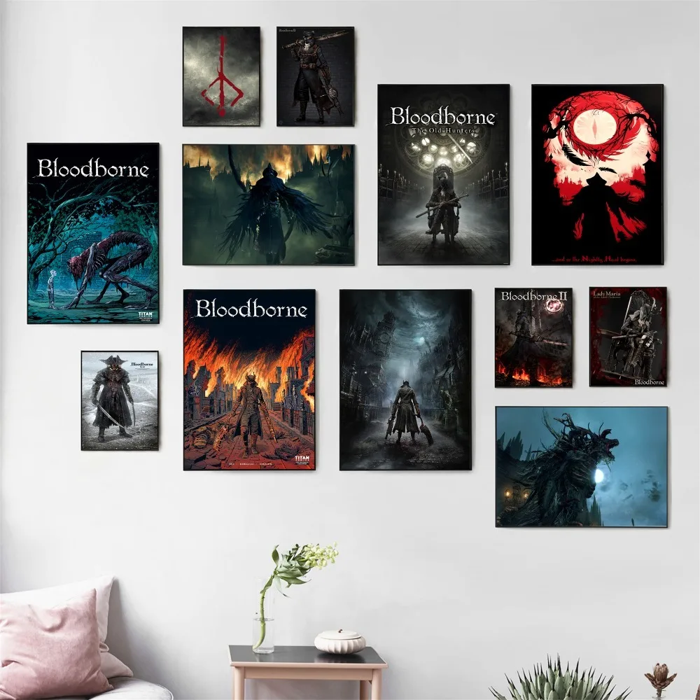Bloodborne Темный Охотник игры плакат и печать на холсте настенная живопись картины